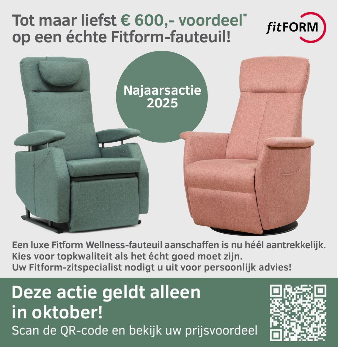 Oktoberactie Relaxfauteuils op maat